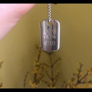 Vintage Tiffany & Co 1937 Dogtag pendant & chain